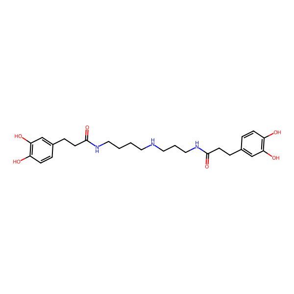 2D Structure of 3-(3,4-dihydroxyphenyl)-N-[3-({4-[3-(3,4-dihydroxyphenyl)propanamido]butyl}amino)propyl]propanamide