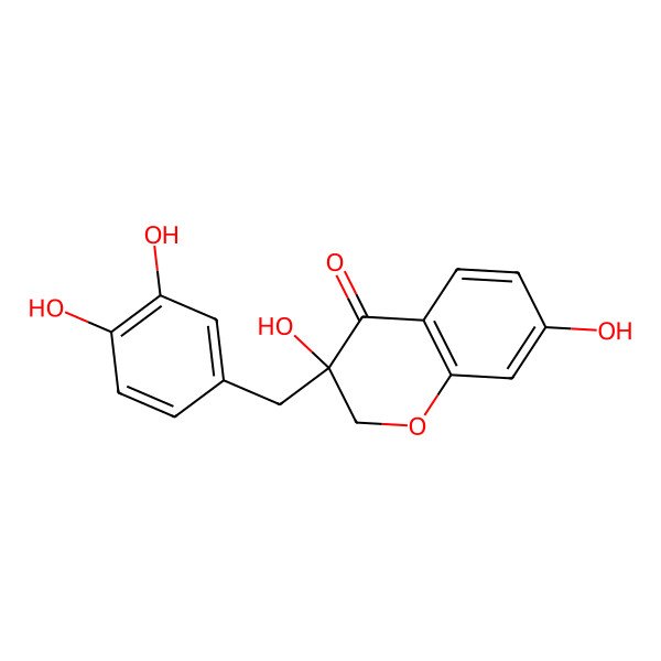 2D Structure of 3-[(3,4-dihydroxyphenyl)methyl]-3,7-dihydroxy-2H-chromen-4-one