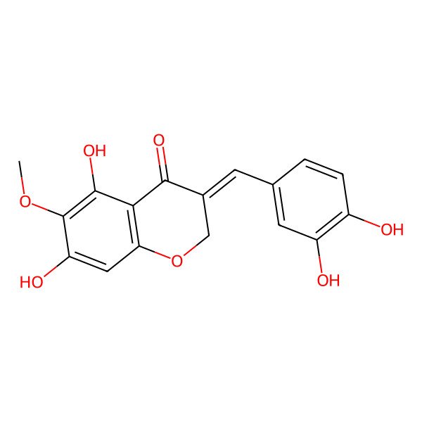 2D Structure of 3-[(3,4-Dihydroxyphenyl)methylidene]-5,7-dihydroxy-6-methoxychromen-4-one