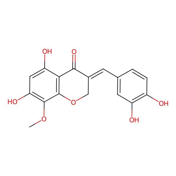 2D Structure of 3-[(3,4-Dihydroxyphenyl)methylidene]-5,7-dihydroxy-8-methoxychromen-4-one