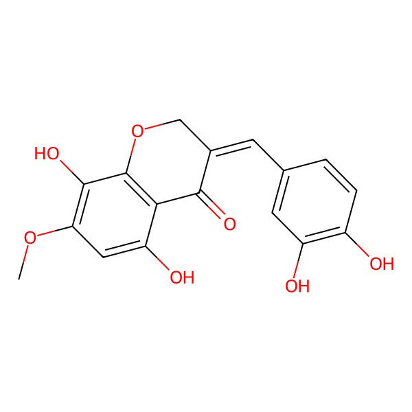 2D Structure of 3-[(3,4-Dihydroxyphenyl)methylidene]-5,8-dihydroxy-7-methoxychromen-4-one