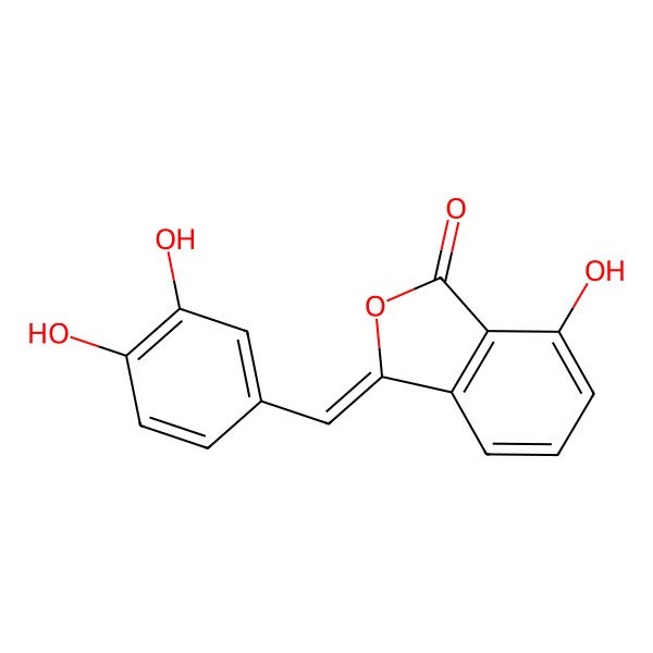 2D Structure of 3-[(3,4-Dihydroxyphenyl)methylidene]-7-hydroxy-2-benzofuran-1-one