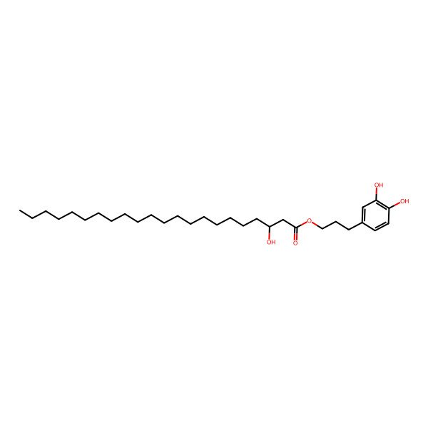 2D Structure of 3-(3,4-Dihydroxyphenyl)propyl 3-hydroxydocosanoate 2D Structure of 3-(3,4-Dihydroxyphenyl)propyl 3-hydroxydocosanoate