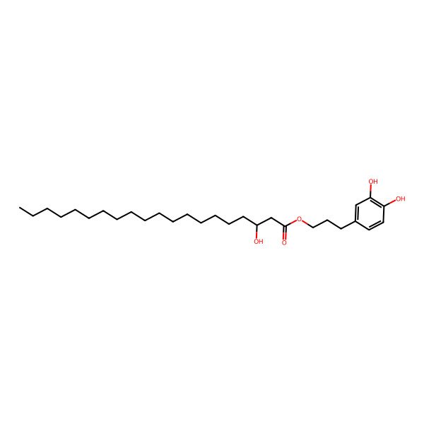 2D Structure of 3-(3,4-Dihydroxyphenyl)propyl 3-hydroxyicosanoate