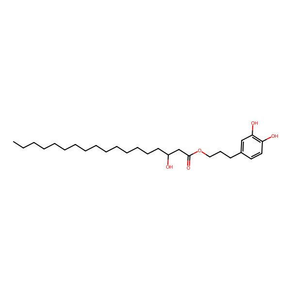 2D Structure of 3-(3,4-Dihydroxyphenyl)propyl 3-hydroxyoctadecanoate 2D Structure of 3-(3,4-Dihydroxyphenyl)propyl 3-hydroxyoctadecanoate