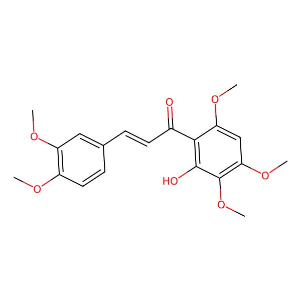 2D Structure of 3-(3,4-Dimethoxyphenyl)-1-(2-hydroxy-3,4,6-trimethoxyphenyl)prop-2-en-1-one