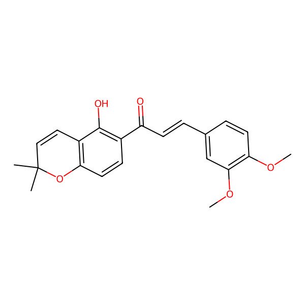 2D Structure of 3-(3,4-Dimethoxyphenyl)-1-(5-hydroxy-2,2-dimethylchromen-6-yl)prop-2-en-1-one