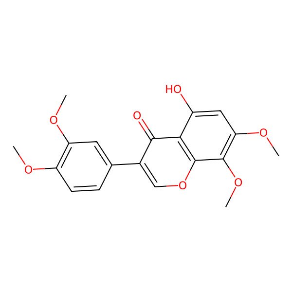 2D Structure of 3-(3,4-Dimethoxyphenyl)-5-hydroxy-7,8-dimethoxychromen-4-one
