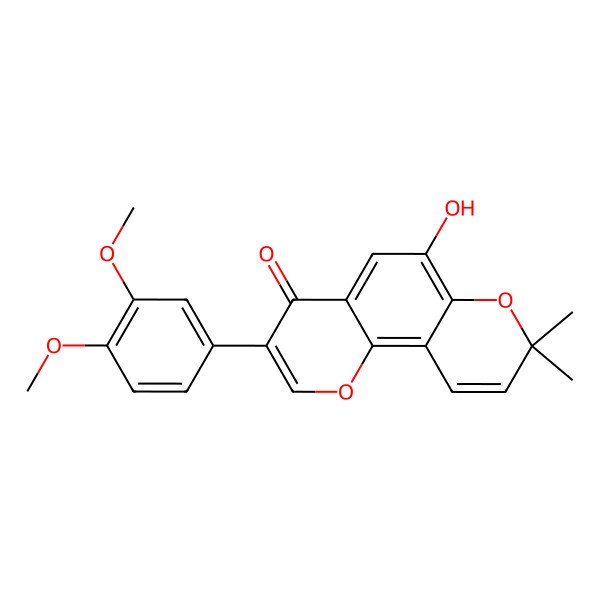 2D Structure of 3-(3,4-Dimethoxyphenyl)-6-hydroxy-8,8-dimethylpyrano[2,3-h]chromen-4-one