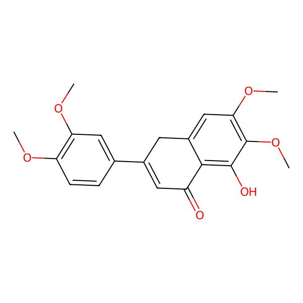 2D Structure of 3-(3,4-dimethoxyphenyl)-8-hydroxy-6,7-dimethoxy-4H-naphthalen-1-one