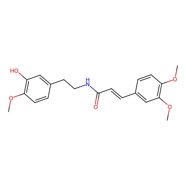 2D Structure of 3-(3,4-dimethoxyphenyl)-N-[2-(3-hydroxy-4-methoxyphenyl)ethyl]prop-2-enamide