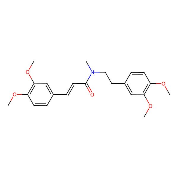 2D Structure of 3-(3,4-dimethoxyphenyl)-N-[2-(3,4-dimethoxyphenyl)ethyl]-N-methylprop-2-enamide