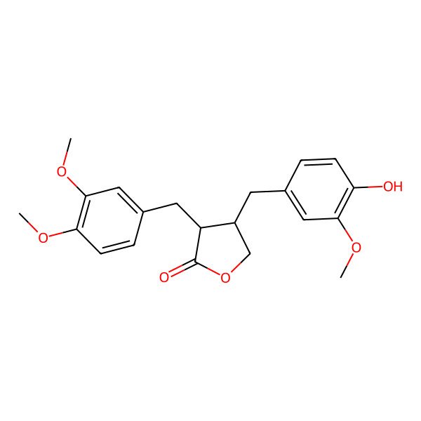 2D Structure of 3-[(3,4-Dimethoxyphenyl)methyl]-4-[(4-hydroxy-3-methoxyphenyl)methyl]oxolan-2-one