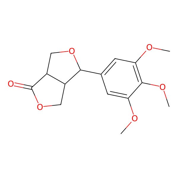 2D Structure of 3-(3,4,5-trimethoxyphenyl)-3,3a,4,6a-tetrahydro-1H-furo[3,4-c]furan-6-one