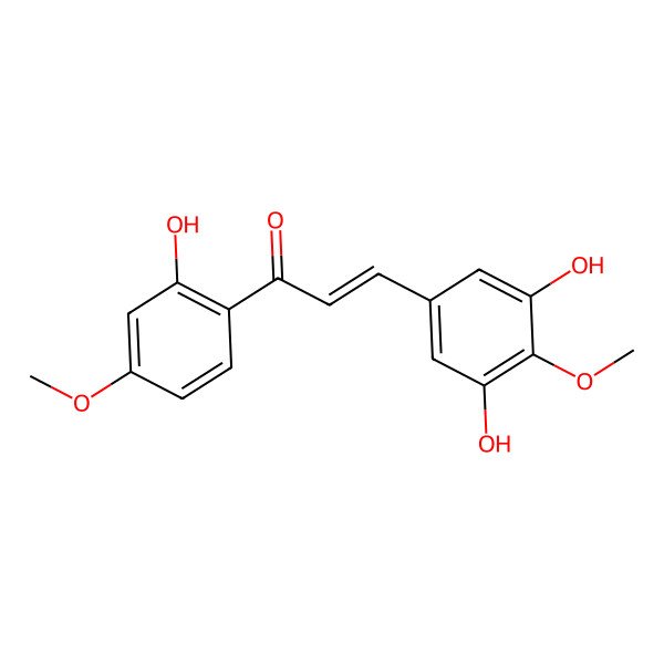 2D Structure of 3-(3,5-Dihydroxy-4-methoxyphenyl)-1-(2-hydroxy-4-methoxyphenyl)prop-2-en-1-one