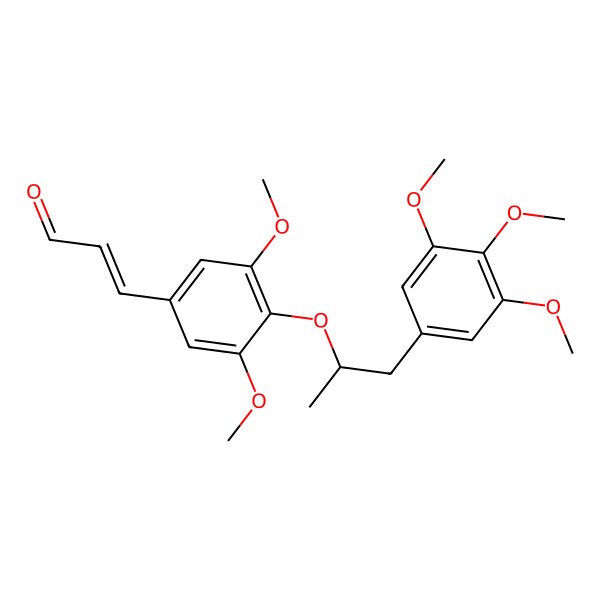 2D Structure of 3-[3,5-Dimethoxy-4-[1-(3,4,5-trimethoxyphenyl)propan-2-yloxy]phenyl]prop-2-enal