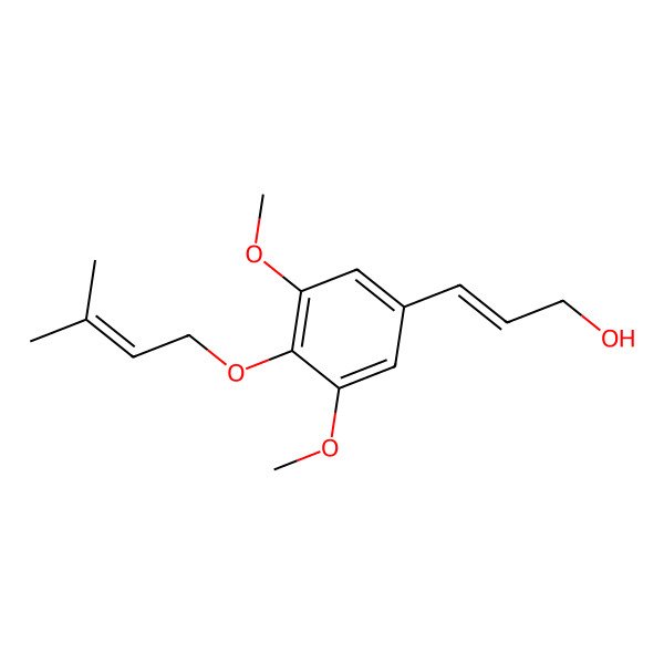 2D Structure of 3-[3,5-Dimethoxy-4-(3-methylbut-2-enoxy)phenyl]prop-2-en-1-ol
