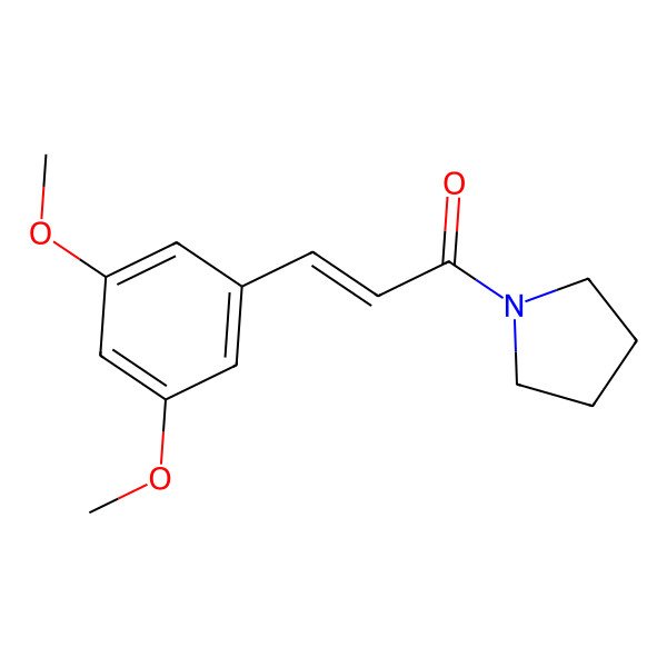2D Structure of 3-(3,5-Dimethoxyphenyl)-1-pyrrolidin-1-ylprop-2-en-1-one 2D Structure of 3-(3,5-Dimethoxyphenyl)-1-pyrrolidin-1-ylprop-2-en-1-one