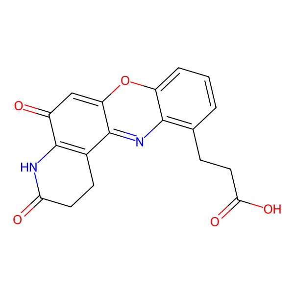 2D Structure of 3-(3,5-dioxo-2,4-dihydro-1H-pyrido[3,2-a]phenoxazin-11-yl)propanoic acid