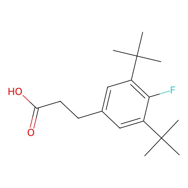 2D Structure of 3-(3,5-Ditert-Butyl-4-Fluorophenyl)Propanoic Acid
