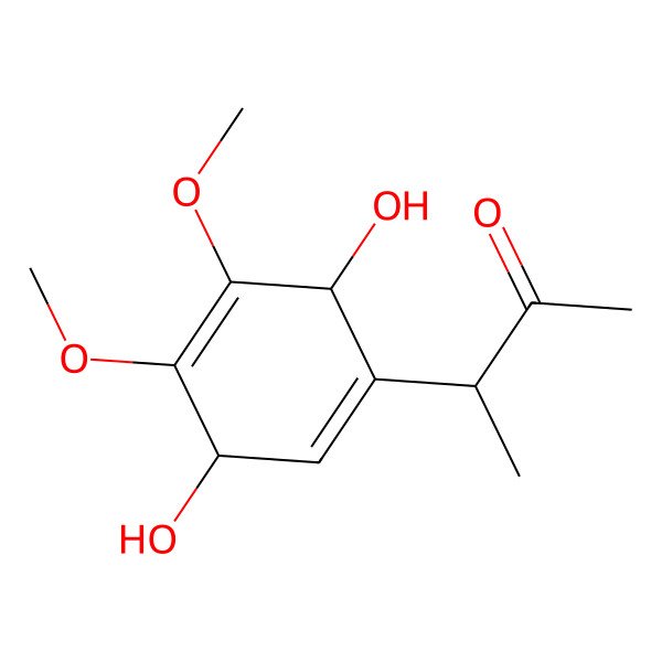 2D Structure of 3-(3,6-Dihydroxy-4,5-dimethoxycyclohexa-1,4-dien-1-yl)butan-2-one