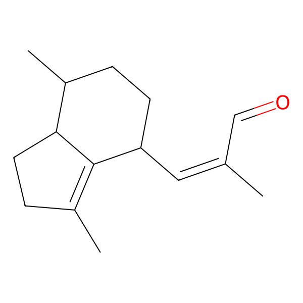 2D Structure of 3-(3,7-dimethyl-2,4,5,6,7,7a-hexahydro-1H-inden-4-yl)-2-methylprop-2-enal