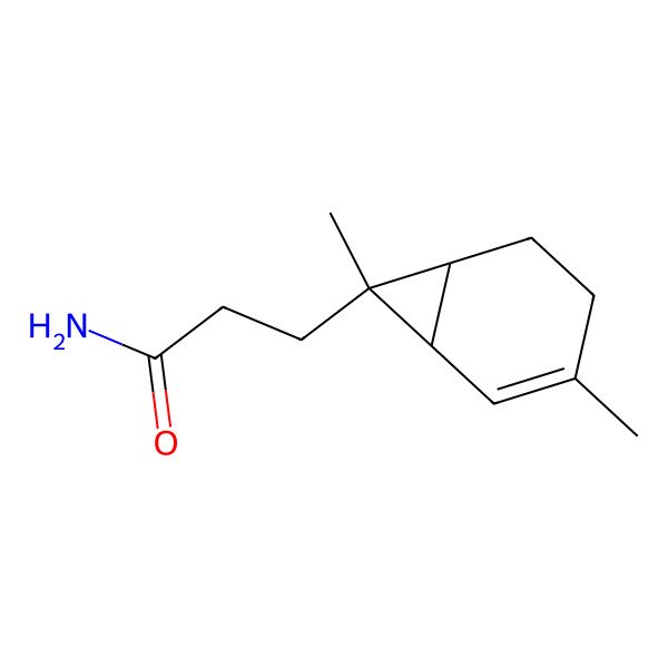 2D Structure of 3-(3,7-Dimethyl-7-bicyclo[4.1.0]hept-2-enyl)propanamide