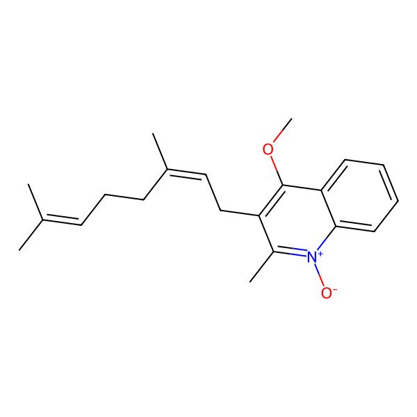 2D Structure of 3-(3,7-Dimethylocta-2,6-dienyl)-4-methoxy-2-methyl-1-oxidoquinolin-1-ium