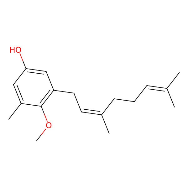 2D Structure of 3-(3,7-Dimethylocta-2,6-dienyl)-4-methoxy-5-methylphenol