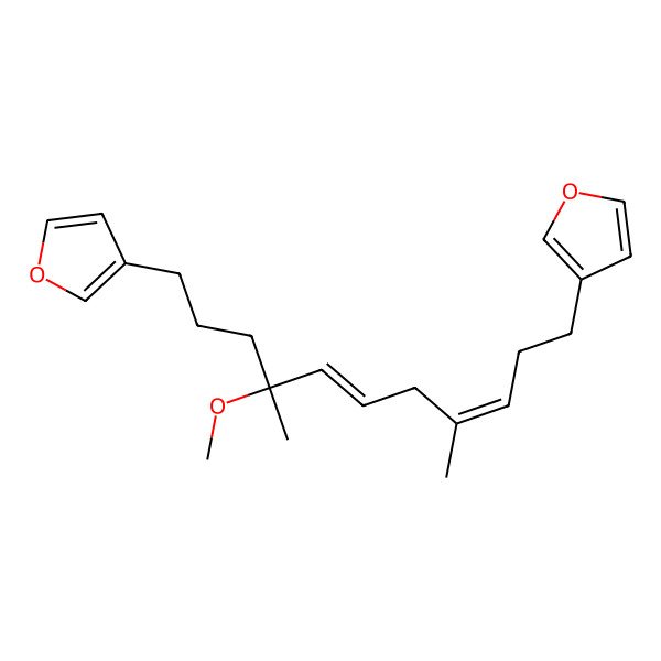 2D Structure of 3-[(3E,6E,8R)-11-(furan-3-yl)-8-methoxy-4,8-dimethylundeca-3,6-dienyl]furan