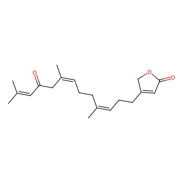 2D Structure of 3-[(3E,7E)-4,8,12-trimethyl-10-oxotrideca-3,7,11-trienyl]-2H-furan-5-one