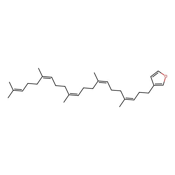 2D Structure of 3-[(3E,7E,11E,15E)-4,8,12,16,20-pentamethylhenicosa-3,7,11,15,19-pentaenyl]furan