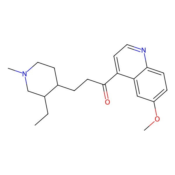 2D Structure of 3-[(3R,4R)-3-ethyl-1-methylpiperidin-4-yl]-1-(6-methoxyquinolin-4-yl)propan-1-one