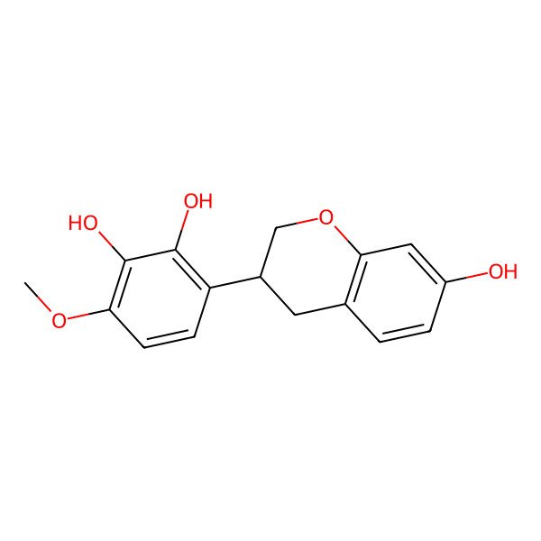 2D Structure of 3-[(3S)-7-hydroxy-3,4-dihydro-2H-chromen-3-yl]-6-methoxybenzene-1,2-diol