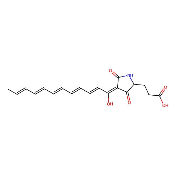 2D Structure of 3-[4-(1-Hydroxydodeca-2,4,6,8,10-pentaenylidene)-3,5-dioxopyrrolidin-2-yl]propanoic acid