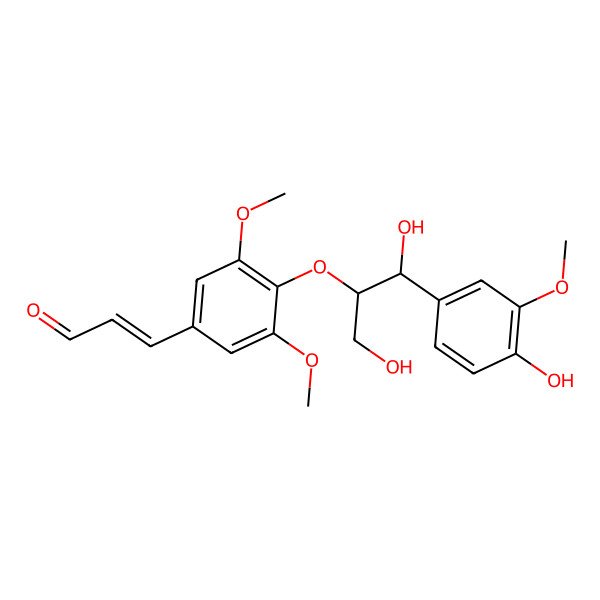 2D Structure of 3-[4-[1,3-Dihydroxy-1-(4-hydroxy-3-methoxyphenyl)propan-2-yl]oxy-3,5-dimethoxyphenyl]prop-2-enal