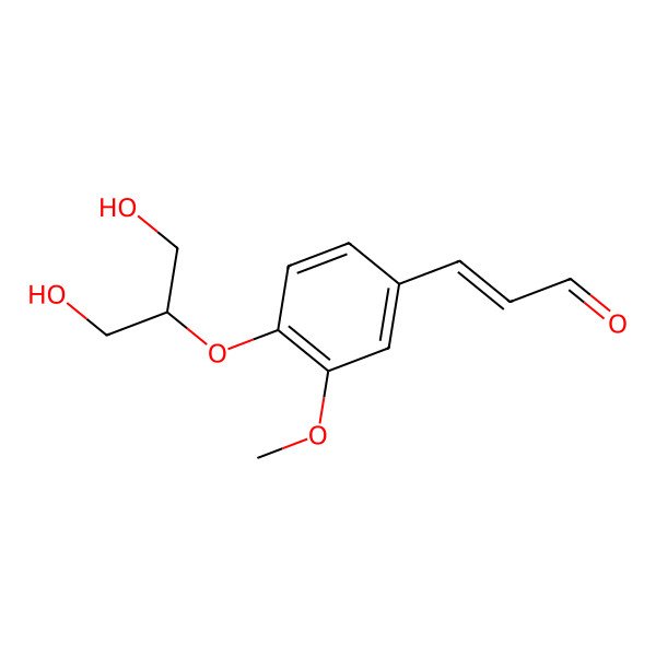 2D Structure of 3-[4-(1,3-Dihydroxypropan-2-yloxy)-3-methoxyphenyl]prop-2-enal