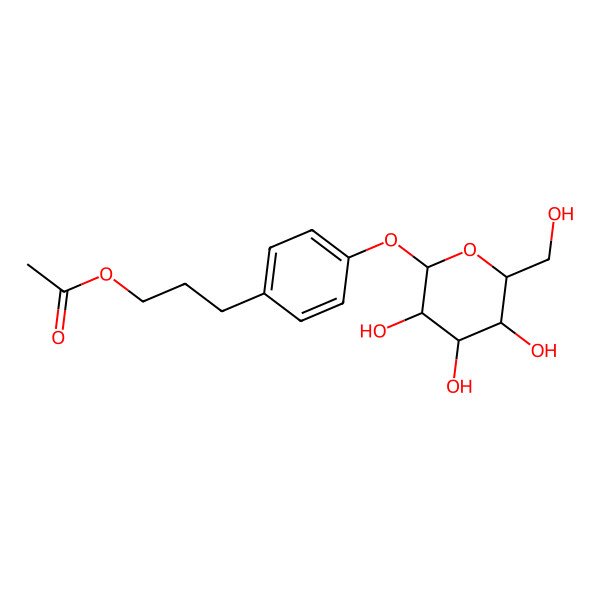 2D Structure of 3-[4-[3,4,5-Trihydroxy-6-(hydroxymethyl)oxan-2-yl]oxyphenyl]propyl acetate