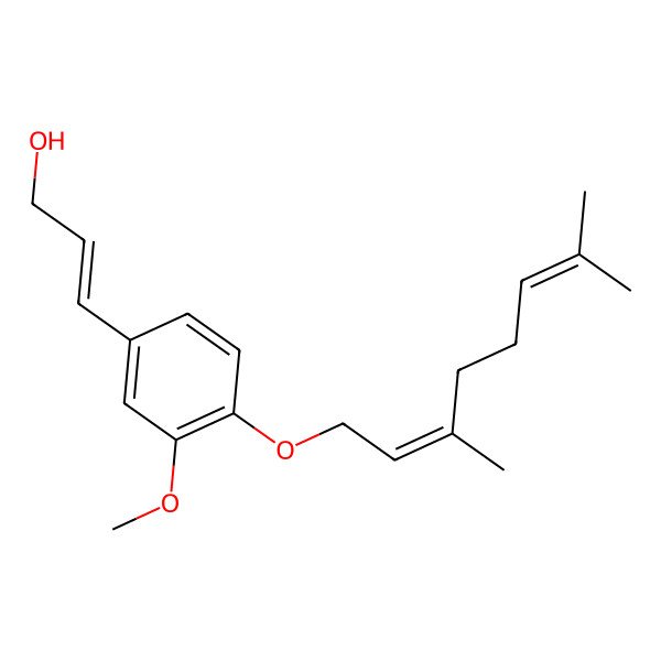 2D Structure of 3-(4-((3,7-Dimethylocta-2,6-dien-1-yl)oxy)-3-methoxyphenyl)prop-2-en-1-ol