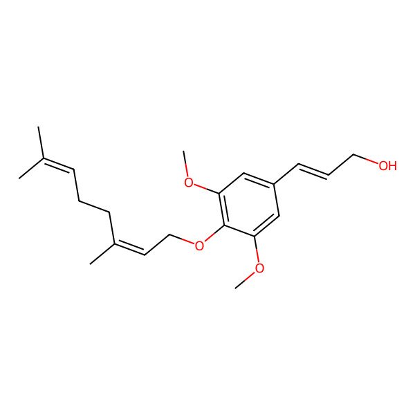 2D Structure of 3-[4-(3,7-Dimethylocta-2,6-dienoxy)-3,5-dimethoxyphenyl]prop-2-en-1-ol