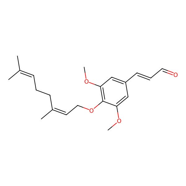 2D Structure of 3-[4-(3,7-Dimethylocta-2,6-dienoxy)-3,5-dimethoxyphenyl]prop-2-enal