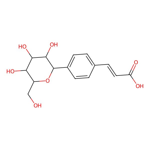 2D Structure of 3-[4-[(3R,4R,5S,6R)-3,4,5-trihydroxy-6-(hydroxymethyl)oxan-2-yl]phenyl]prop-2-enoic acid