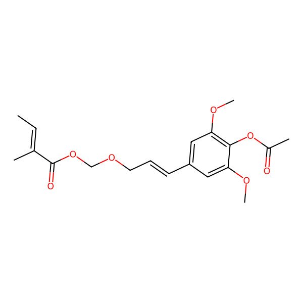 2D Structure of 3-(4-Acetyloxy-3,5-dimethoxyphenyl)prop-2-enoxymethyl 2-methylbut-2-enoate