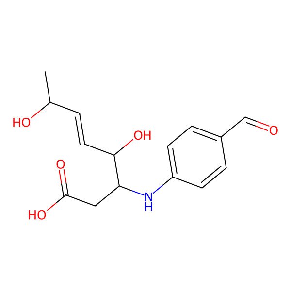 2D Structure of 3-(4-Formylanilino)-4,7-dihydroxyoct-5-enoic acid