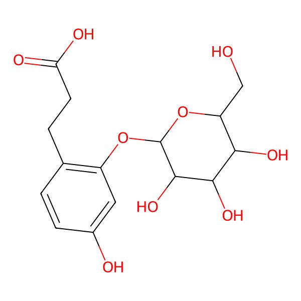 2D Structure of 3-[4-Hydroxy-2-[3,4,5-trihydroxy-6-(hydroxymethyl)oxan-2-yl]oxyphenyl]propanoic acid