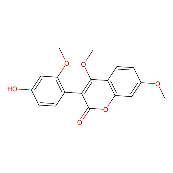 2D Structure of 3-(4-Hydroxy-2-methoxyphenyl)-4,7-dimethoxychromen-2-one