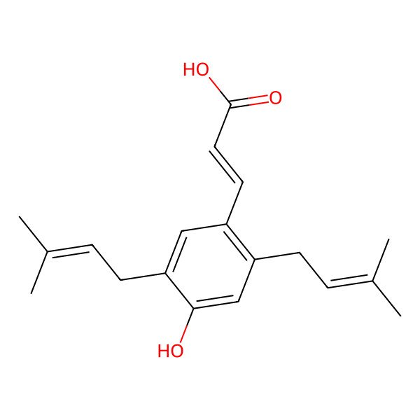 2D Structure of 3-[4-Hydroxy-2,5-bis(3-methylbut-2-enyl)phenyl]prop-2-enoic acid