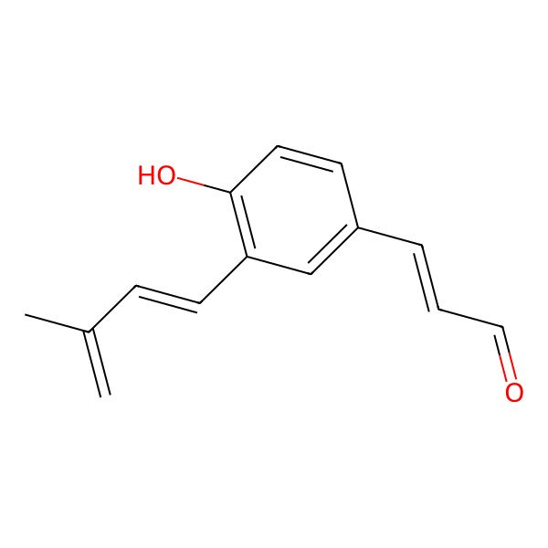 2D Structure of 3-[4-Hydroxy-3-(3-methylbuta-1,3-dienyl)phenyl]prop-2-enal