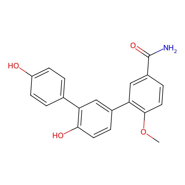 2D Structure of 3-[4-Hydroxy-3-(4-hydroxyphenyl)phenyl]-4-methoxybenzamide