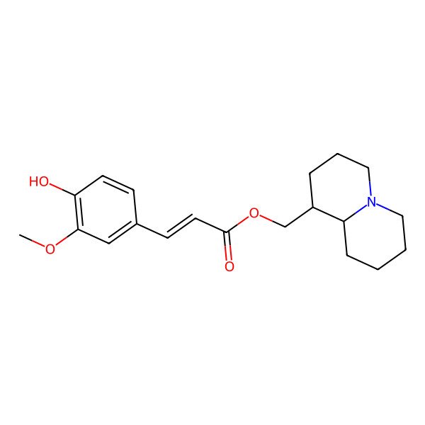 2D Structure of 3-(4-Hydroxy-3-methoxy-phenyl)-acrylic acid octahydro-quinolizin-1-ylmethyl ester 2D Structure of 3-(4-Hydroxy-3-methoxy-phenyl)-acrylic acid octahydro-quinolizin-1-ylmethyl ester